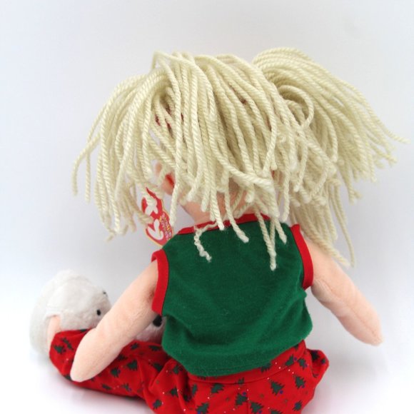 Ty Beanie Bopper Jolly Janie Wearing Polar Bear Slippers & Pigtails 13.5"  NWT - Picture 5 of 11